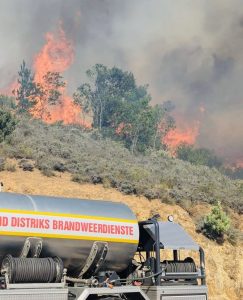 A fire is burning wildly at Bain’s Kloof
