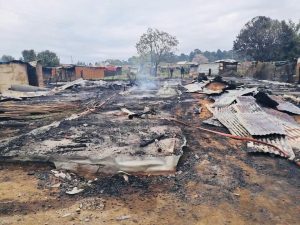 Forty informal homes gutted by a fire, at the Zoo settlement