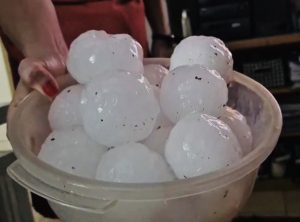 Authorities in Paraguay counting damage caused by chunky tennis ball sized hail stones 