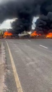 Protesters disrupt major roads and matriculants ahead of final exams on Tuesday 