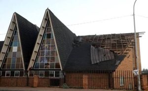 Regina Mundi, among structures damaged by strong winds on Monday